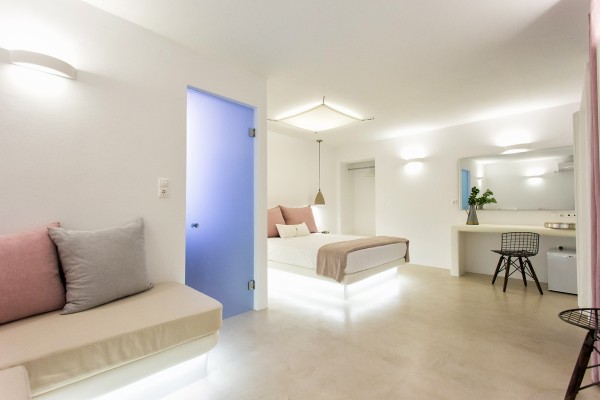 The sitting area of our Superior Suite with Sea View and Outdoor Jacuzzi