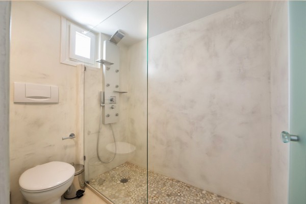 Bathroom in our Luxury Suite with Sea View and Indoor Jacuzzi